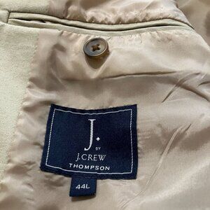 J.Crew Mens Thompson Cotton Two Button Suit Jacket Blazer Size 44L Beige SP GDD